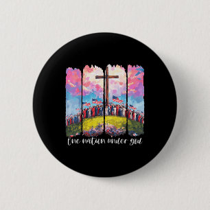 Kreuz Usa Eine Nation Unter Gott Flagge Glaube Chr Button