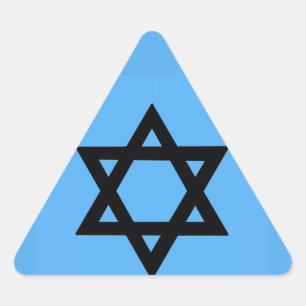 Kreuz von David auf Sky Blue Background Dreieckiger Aufkleber