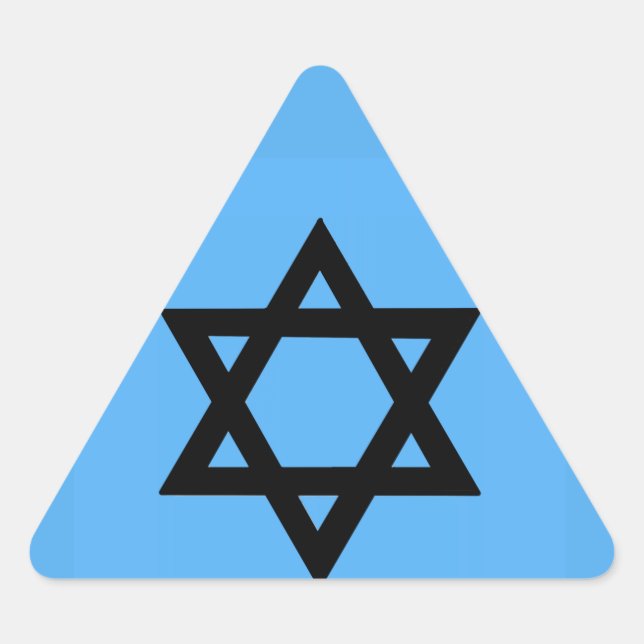 Kreuz von David auf Sky Blue Background Dreieckiger Aufkleber (Vorderseite)