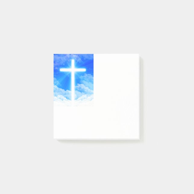 Kreuz von hellem kundengerechtem christlichem post-it klebezettel (Vorderseite)