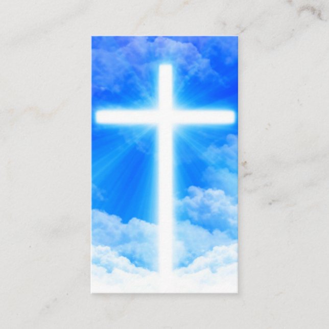 Kreuz von hellem kundengerechtem christlichem rabattkarte (Vorderseite)