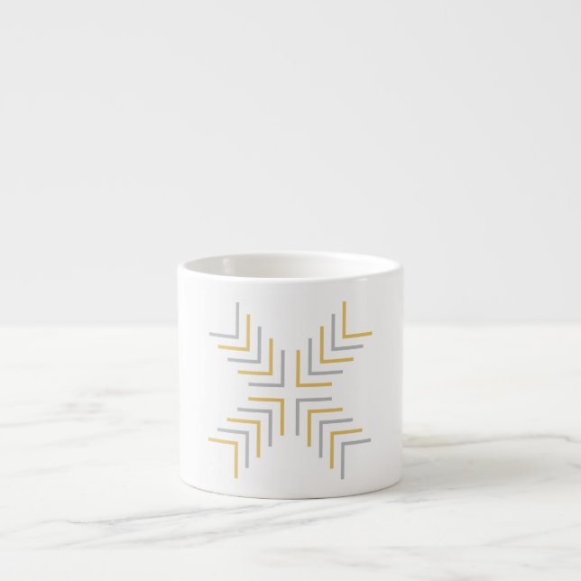 Kreuz X (gold & grau) Espressotasse (Vorderseite)