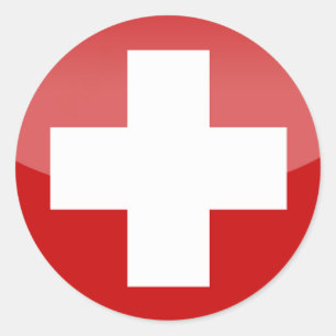 Kreuzaufkleber der Schweiz Runder Aufkleber