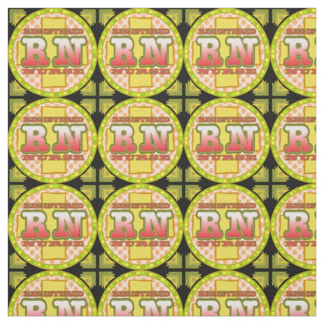 Kreuzbuchstaben RN Nurse Fabric Stoff (Muster)