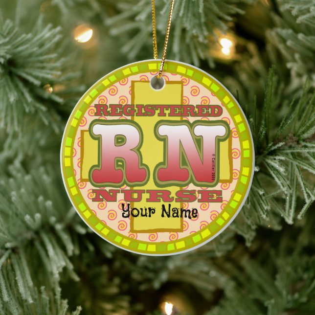 Kreuzbuchstaben RN Nurse Ornament (Baum)