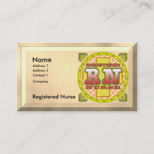 Kreuzbuchstaben RN Nurse Visitenkarte