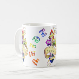 Kreuzdesign im Tattoo-Stil - Liebe Kaffeetasse