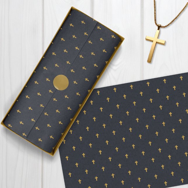 Kreuze - Imitate Senf Gold auf Grafit Seidenpapier (Crosses - Faux Mustard Gold on Graphite Tissue Paper)