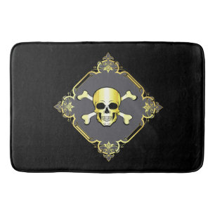 Kreuze/Piratenflagge/Piraten/Gold/Schwarz Badematte