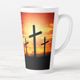 Kreuze, Sonnenuntergang Silhouetten Malerei-67137 Milchtasse