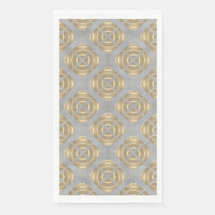 Kreuze und Kreise Graues goldenes geometrisches Mu Serviette