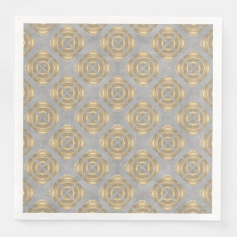 Kreuze und Kreise Graues goldenes geometrisches Mu Serviette
