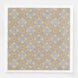 Kreuze und Kreise Graues goldenes geometrisches Mu Serviette