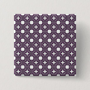 Kreuze und Quadrate Lila Button