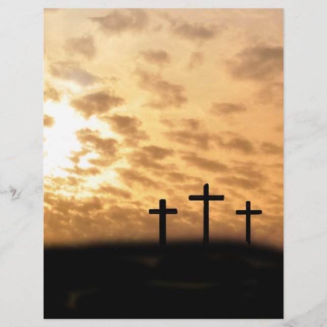 Kreuze und Sonnenuntergang Ostern-Flyer, benutzerd Flyer (Vorne)