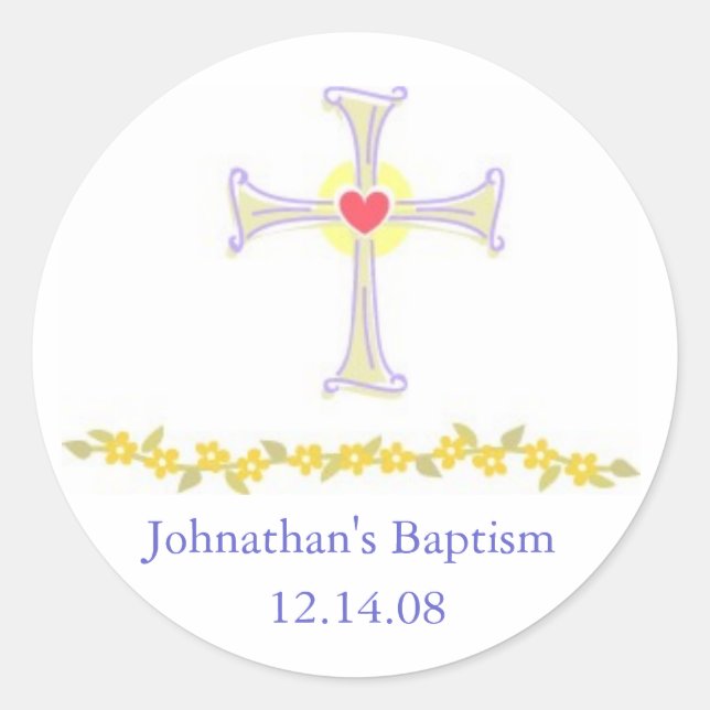 Kreuzen mit den Heftklammern Runder Aufkleber (Vorderseite)