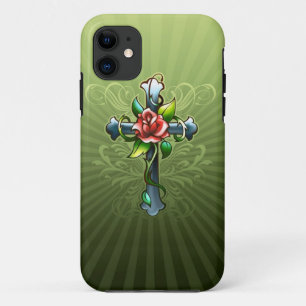 Kreuzen Sie mit einem Thorned Rose iPhone 5 Fall title_seo2