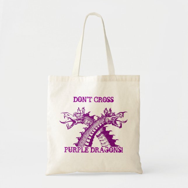 KREUZEN SIE NICHT LILA DRACHE-TASCHE ~ TRAGETASCHE (Vorne)