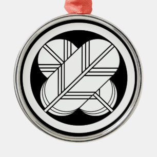 Kreuzende Falkenfedern mit Fuß im Kreis Silbernes Ornament