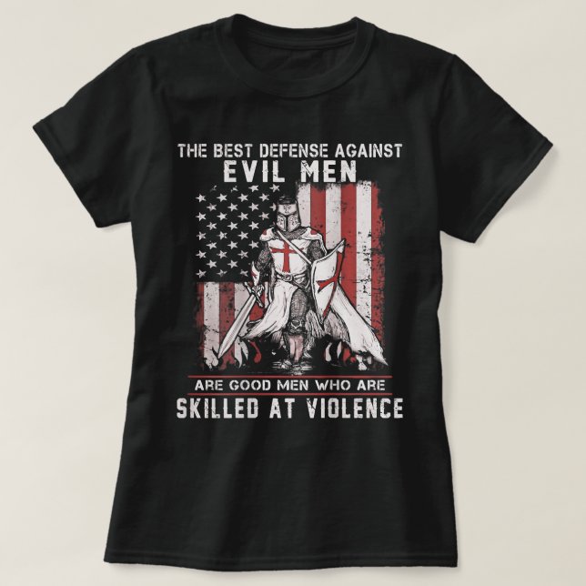 Kreuzfahrer Knight Templar die beste Verteidigung  T-Shirt (Design vorne)