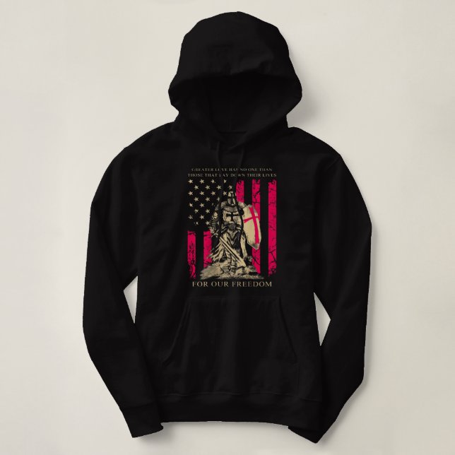 Kreuzfahrer Knight Templar Krieger Gottes Amerika  Hoodie (Design vorne)