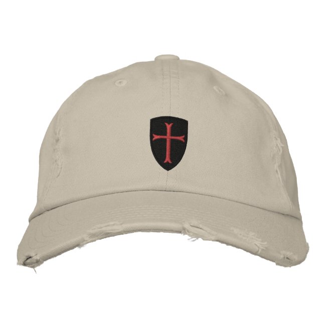 Kreuzfahrerkreuz gestörte Baseballkappe Bestickte Kappe (Vorderseite)