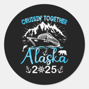 Kreuzfahrt Alaska Schifffahrt Ausflug 2025 Familie Runder Aufkleber