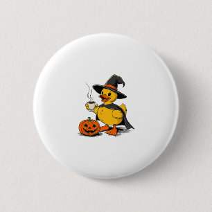 Kreuzfahrt Ente Hexe Halloween Kürbis Kaffee Hut U Button