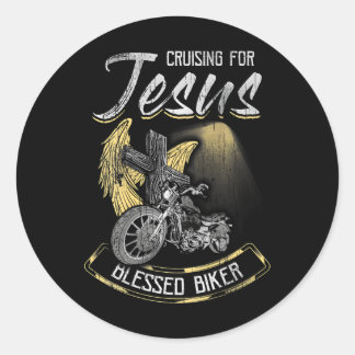 Kreuzfahrt für Jesus Cross Christlich Biker Runder Aufkleber