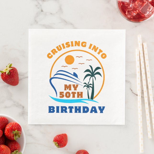 Kreuzfahrt in mein 50. Geburtstagsboot Serviette (Beispiel)