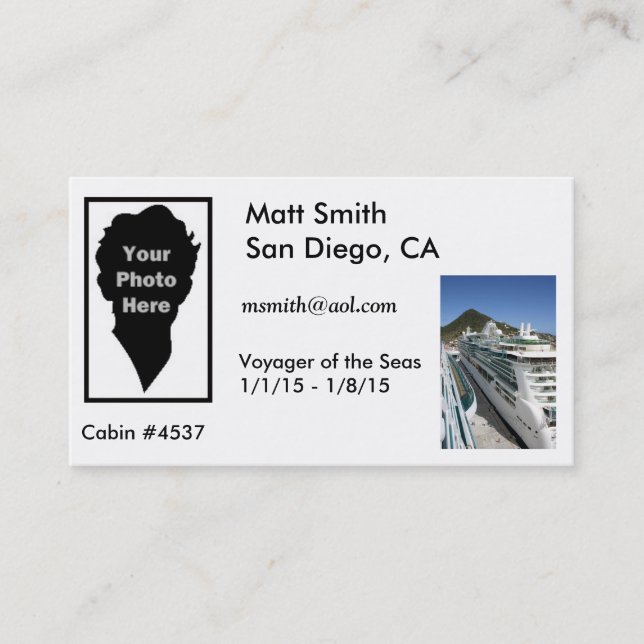 Kreuzfahrt-Karte Visitenkarte (Vorderseite)
