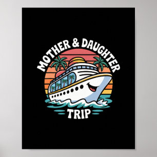Kreuzfahrt Mutter und Tochter Schiff Sonnenunterga Poster