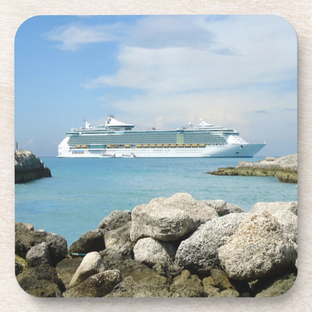 Kreuzfahrt-Schiff an CocoCay Untersetzer (Vorderseite)