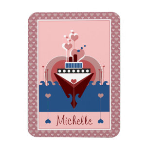 Kreuzfahrt-Schiffs-Liebe personalisierter Flexi Magnet