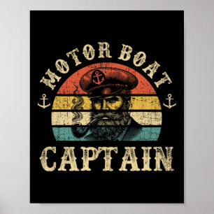 Kreuzfahrt-Shirts für Männer Motorbootkapitän  Poster