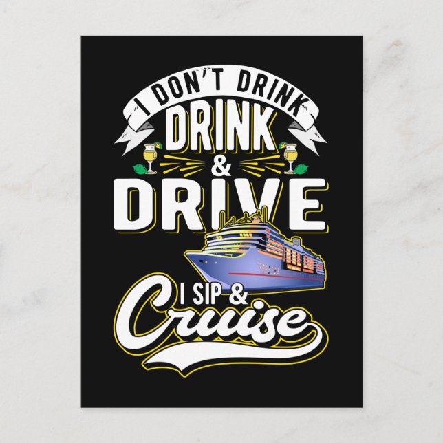 Kreuzfahrt Spaß Schiff Funny Cruise Schiff trinken Postkarte (Vorderseite)