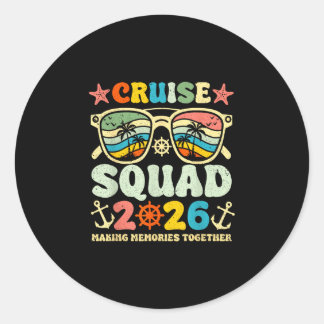 Kreuzfahrt-Team 2026 Sonnenbrillen Retro Vintage H Runder Aufkleber