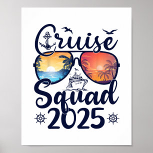 Kreuzfahrt-Truppe 2025 Sommerferien Familie passen Poster