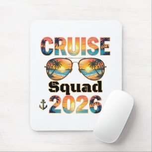 Kreuzfahrt-Truppe 2026 - Retro Sonnenuntergang Mousepad