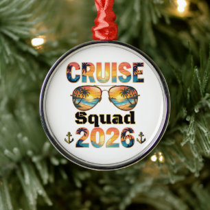 Kreuzfahrt-Truppe 2026 - Retro Sonnenuntergang Ornament Aus Metall