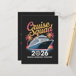 Kreuzfahrt-Truppe 2026 Sommerferien Ankündigungspostkarte
