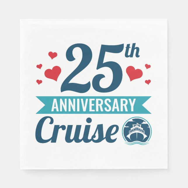 Kreuzfahrt zum 25. Jubiläum Serviette (Vorderseite)