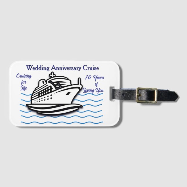 Kreuzfahrt zum Hochzeitstag PERSONALISIEREN Gepäckanhänger (Vorderseite (Horizontal))