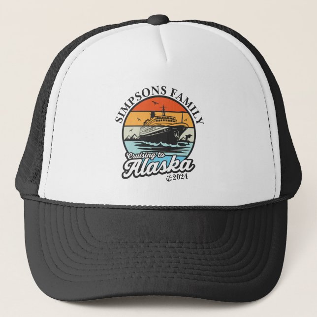 Kreuzfahrt zur Alaska Custom Family Matching Group Truckerkappe (Vorderseite)