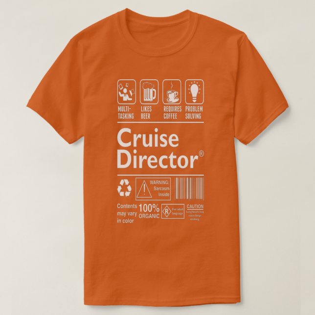 Kreuzfahrtdirektor Multitasking-Bier-Kaffee-Proble T-Shirt (Design vorne)