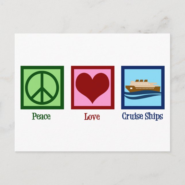Kreuzfahrten zur Liebe des Friedens auf Schiffen Postkarte (Vorderseite)