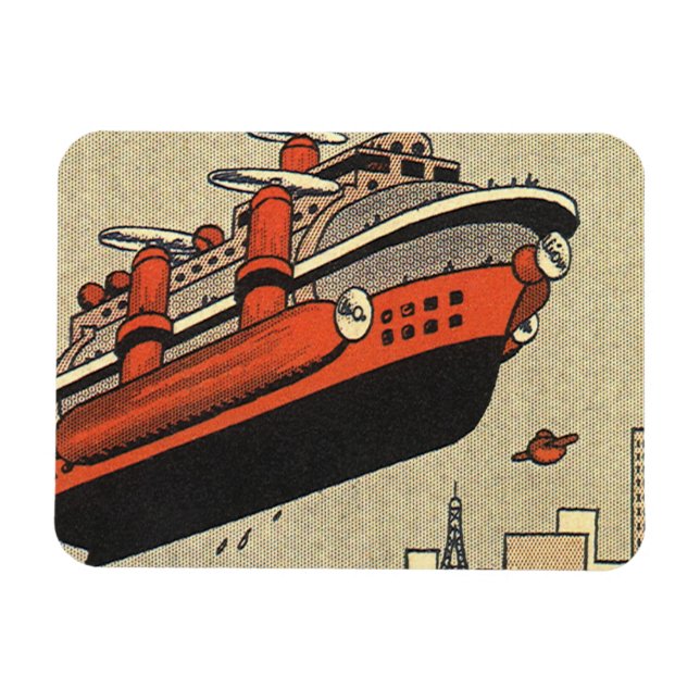 Kreuzfahrthubschrauber für Vintage Science Fiction Magnet (Horizontal)