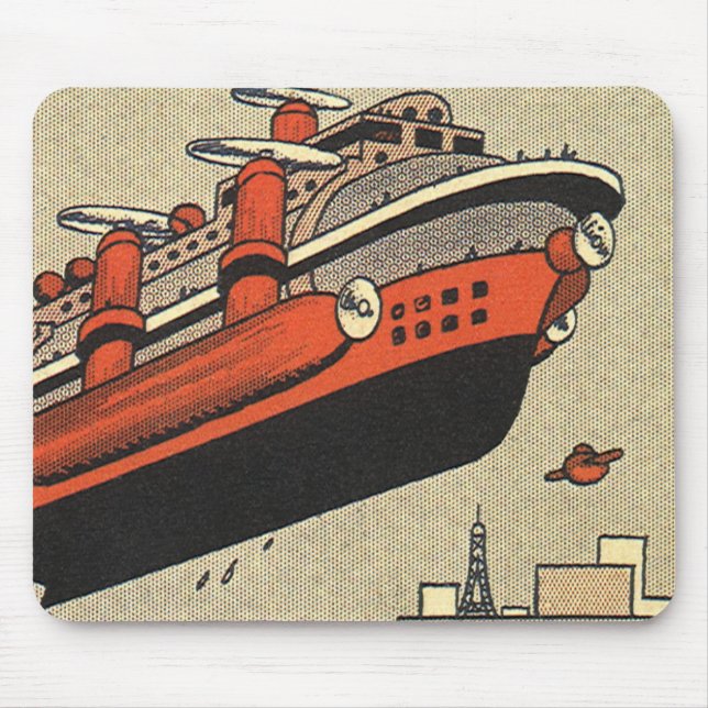 Kreuzfahrthubschrauber für Vintage Science Fiction Mousepad (Vorne)