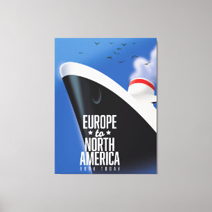 Kreuzfahrtliner von Europa nach Nordamerika Werbes Leinwanddruck
