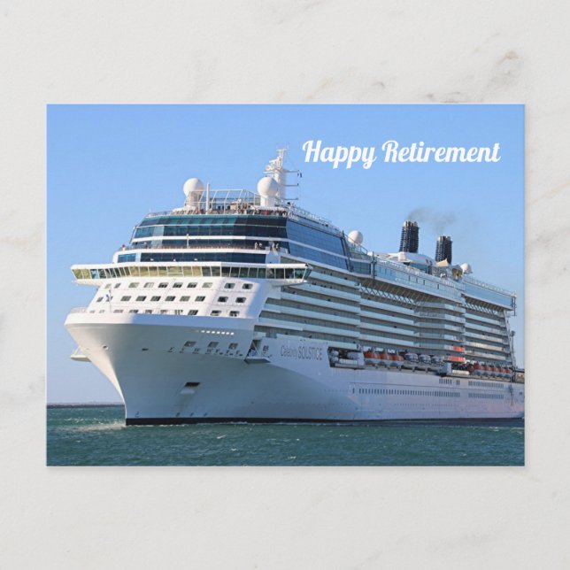 Kreuzfahrtschiff 8: Happy Retirement Postkarte (Vorderseite)